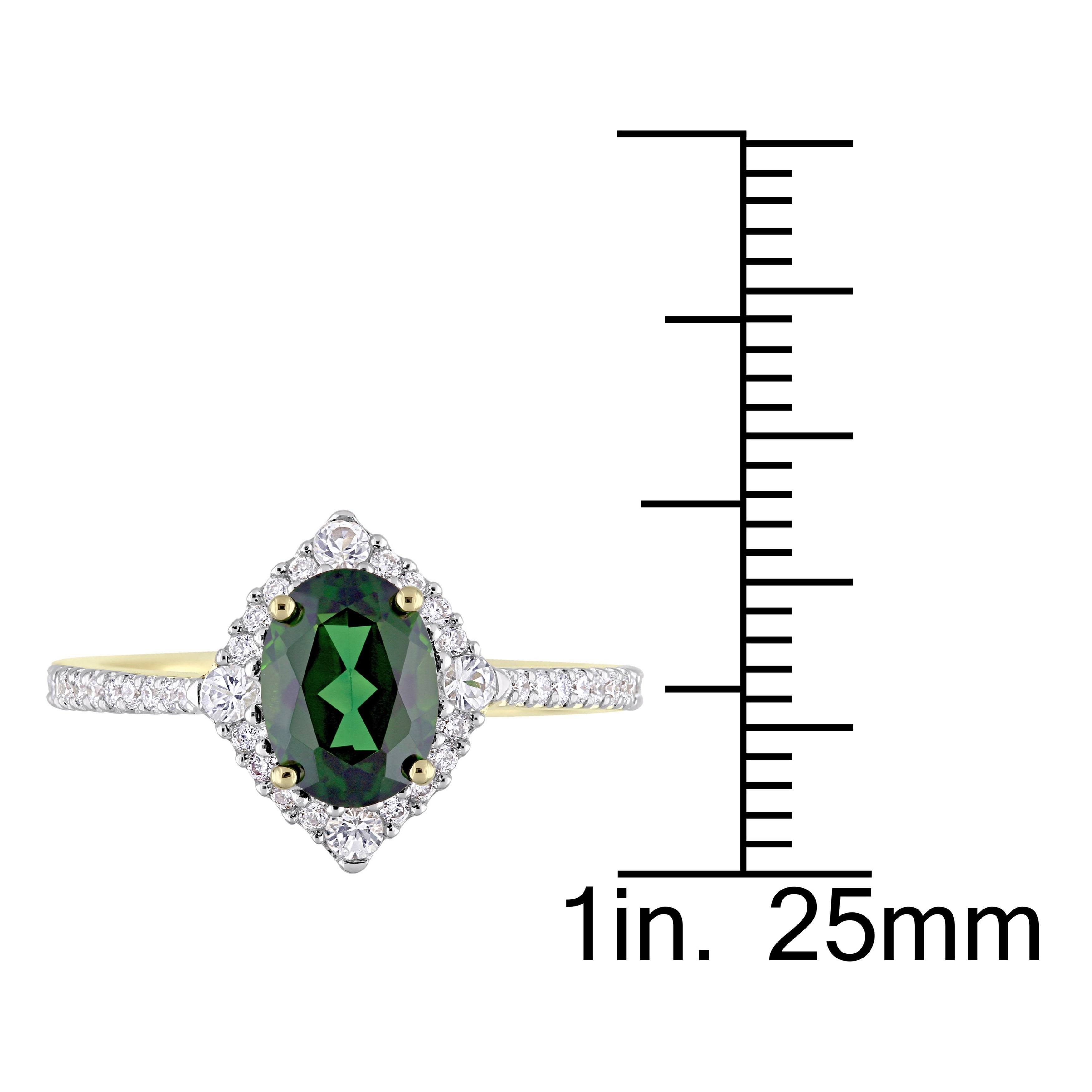 Gold Chrome Diopside White Sapphire and 1/4ct TDW Diamond Engagement Ring from the Yaffie Signature Collection - a truly unique and stunning piece.