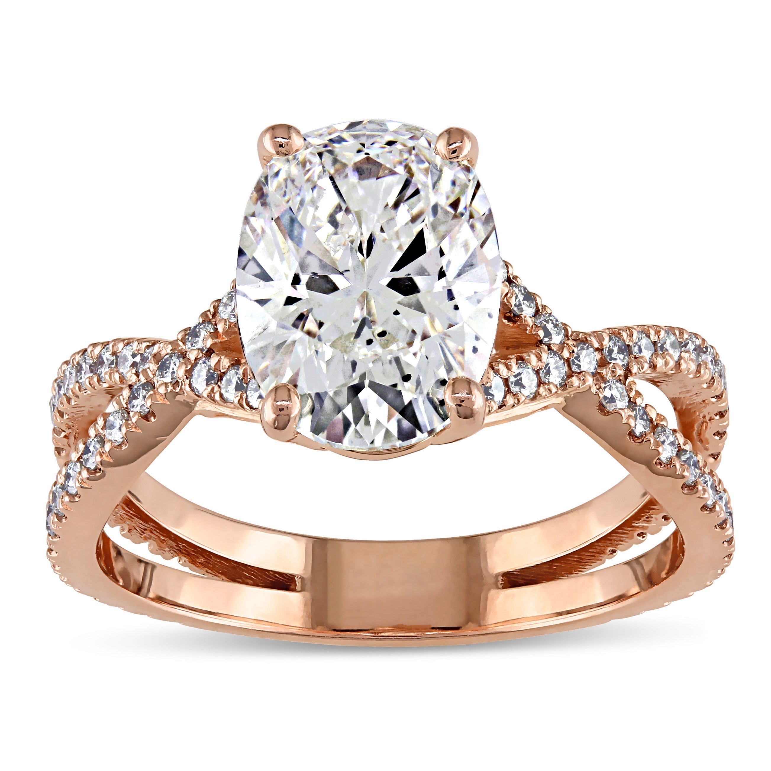 Radiant Rose Gold Engagement Ring with Certified 2.75ct Oval Diamond from Yaffie Signature Collection