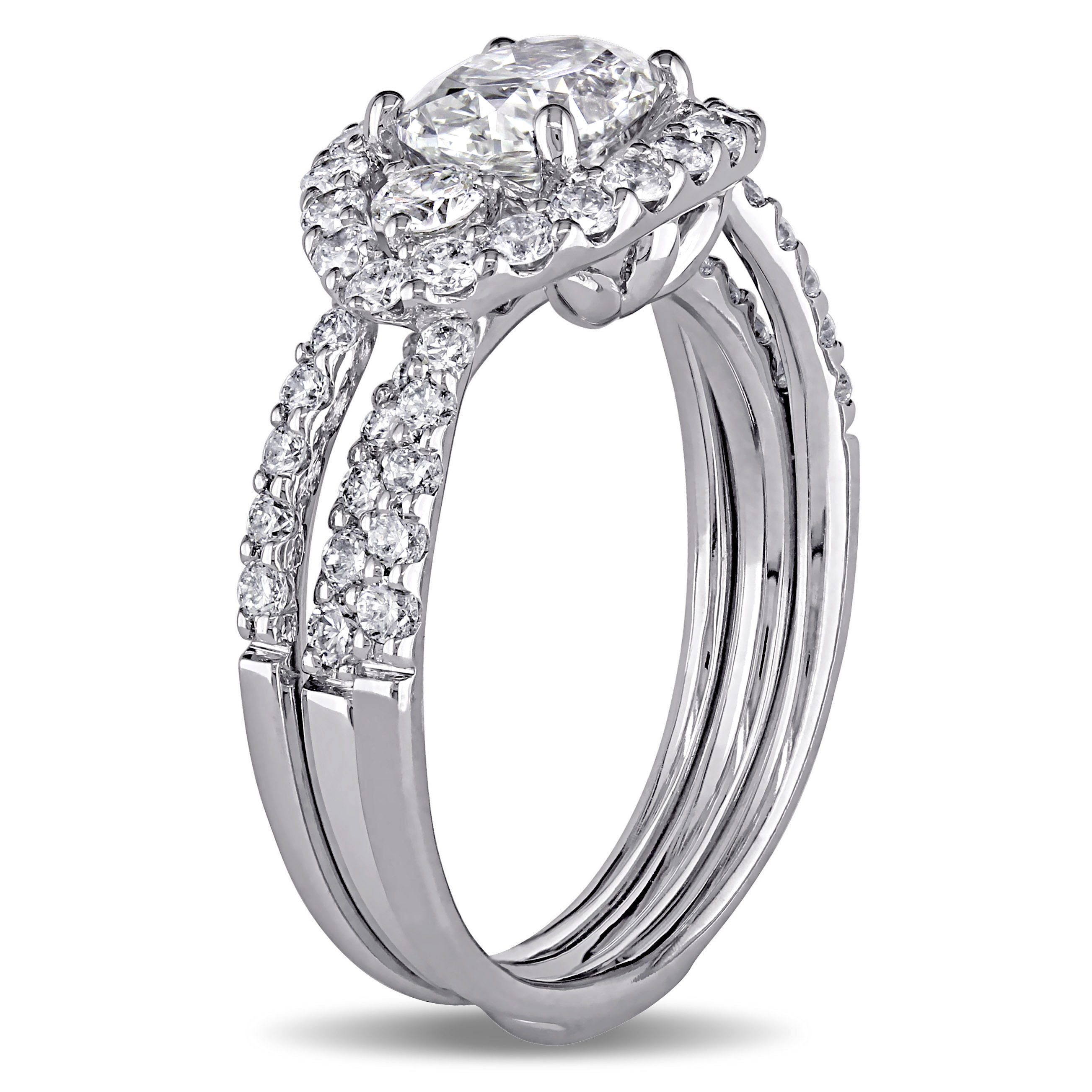 Yaffie Signature White Gold Bridal Ring Set with Sparkling Diamonds - 2.1ct of Pure Elegance