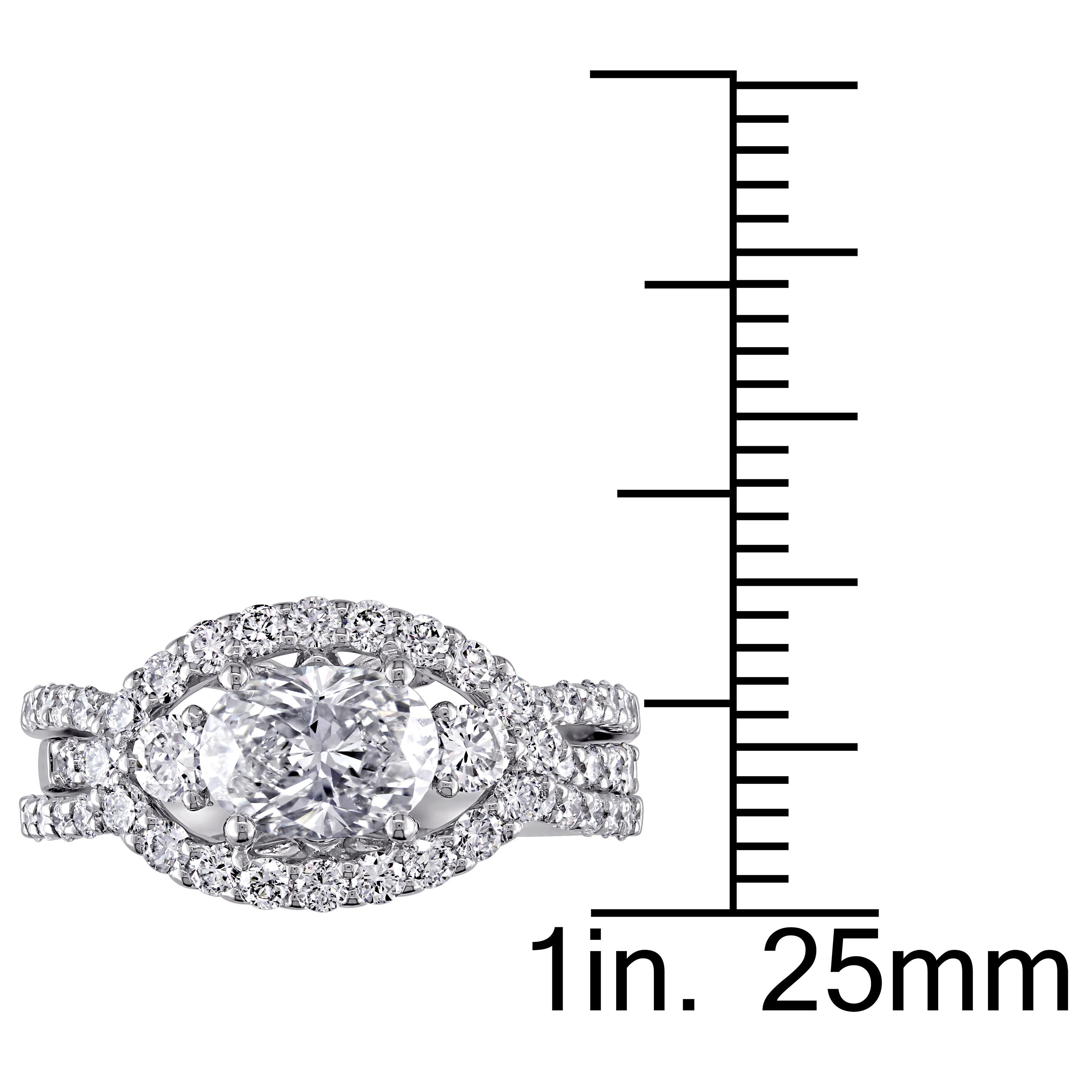Yaffie Signature White Gold Bridal Ring Set with Sparkling Diamonds - 2.1ct of Pure Elegance