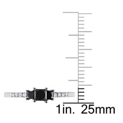 Yaffie Custom Sterling Silver Princess Diamond Ring with 1/2ct TDW in Black and White