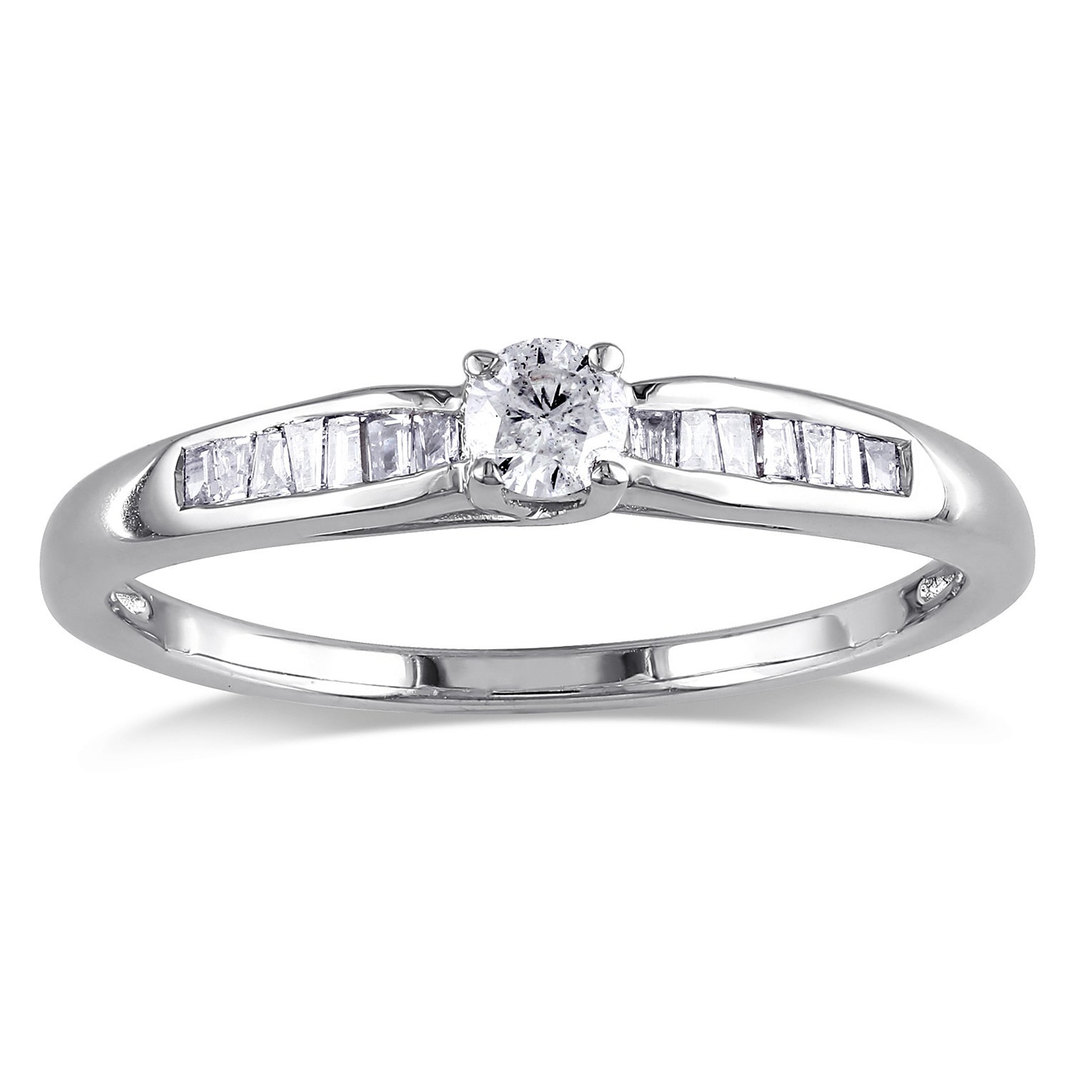 Yaffie Round-cut Diamond Promise Ring in Sterling Silver with 1/4ct TDW