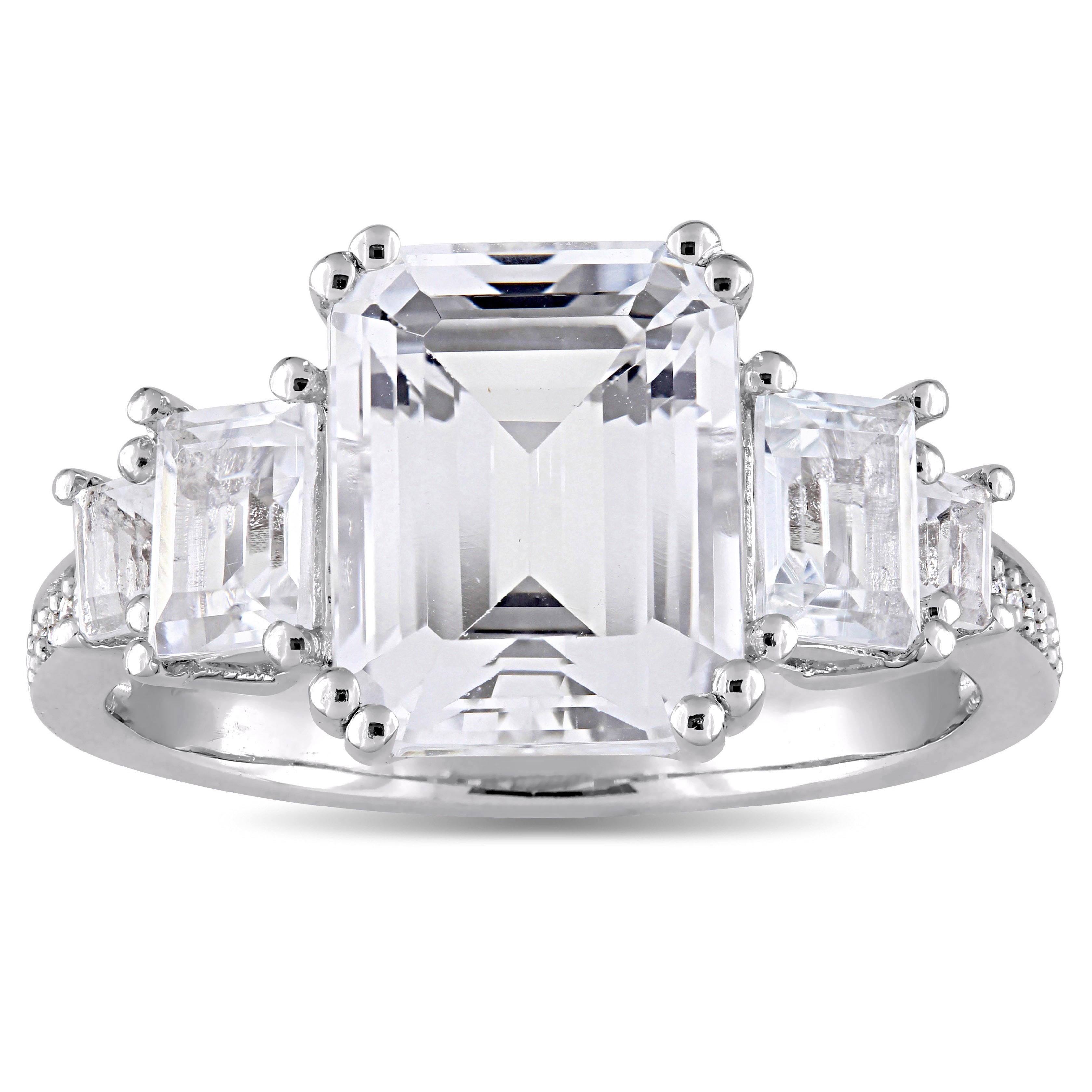 Vintage Yaffie Sterling Silver Ring with White Topaz and Diamond Accents – A Timeless Engagement Choice