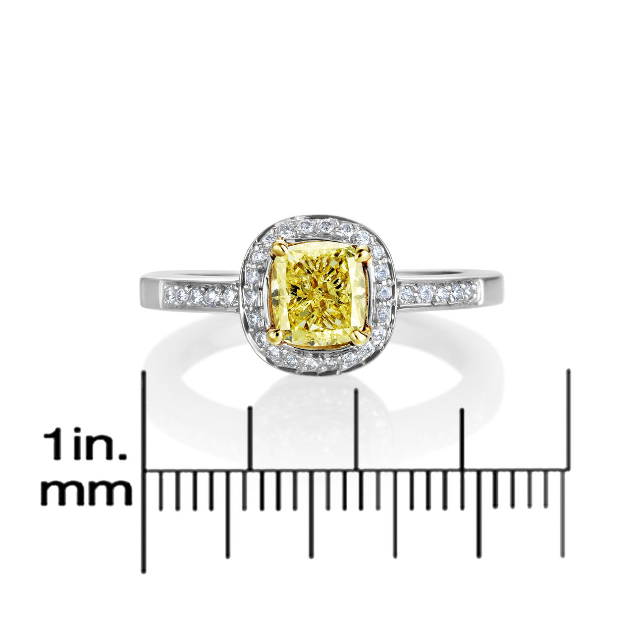 Intense Yellow Diamond Ring with 1 1/4ct TDW in Yaffie Platinum/Gold