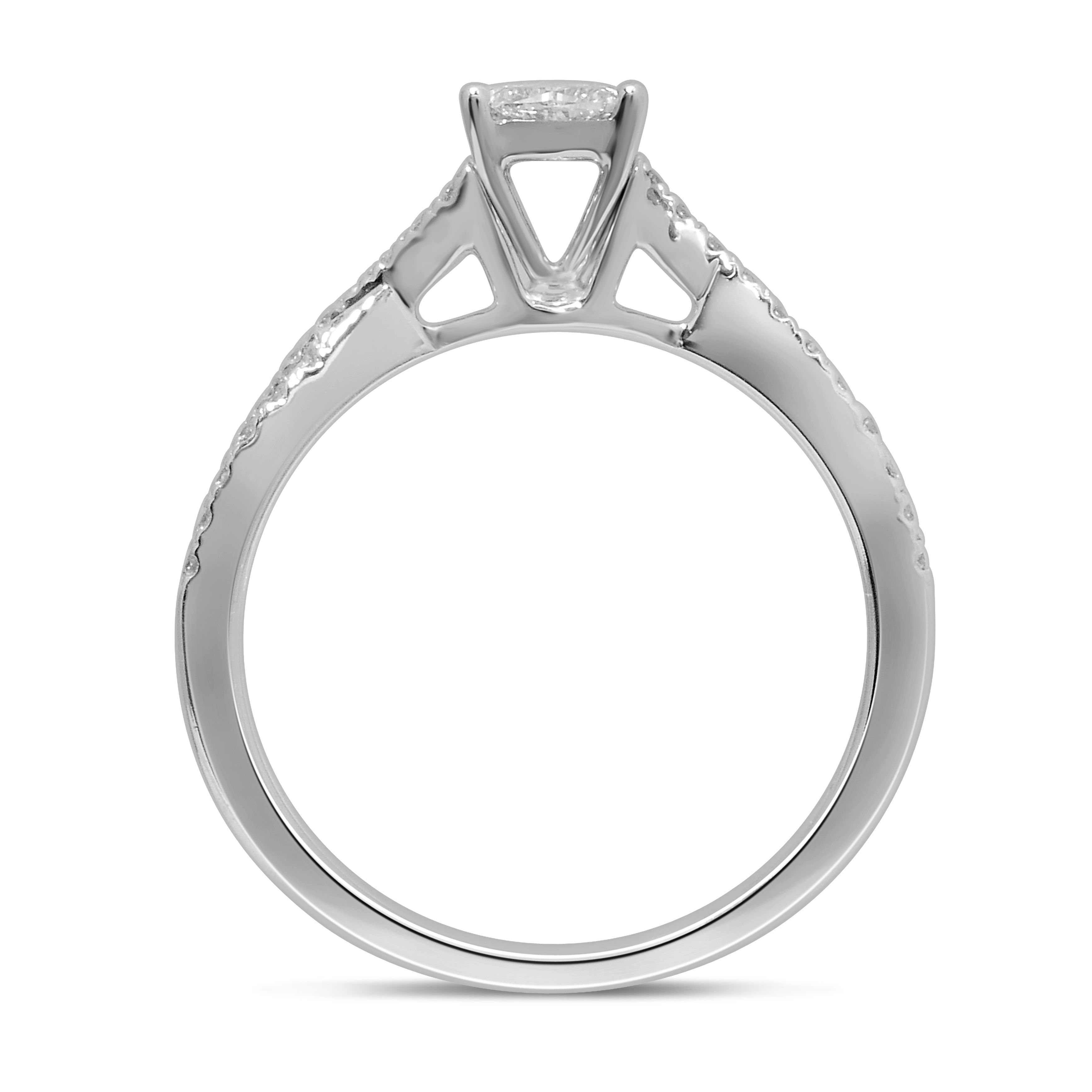 Yaffie WG TDW Cushion Pie Cut Dia Moissanite Ring