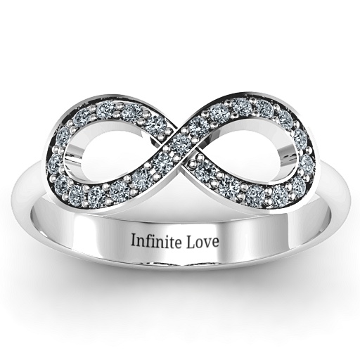 Yaffie ™ Customised Accented Infinity Ring with Personalised Engraving