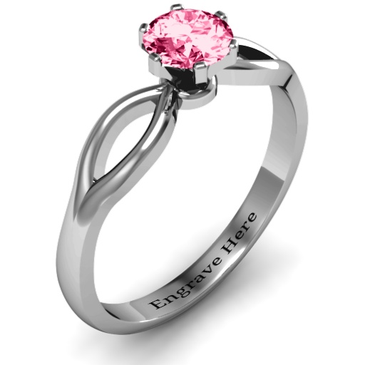 Yaffie ™ Custom Made Personalised Round Solitaire Figure 8 Shank Ring