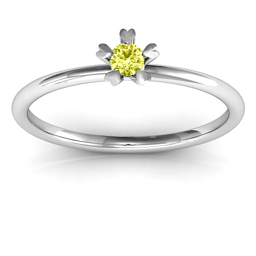 Yaffie ™ Custom Made Personalised Stackr Ring with Hugging Heart Stone