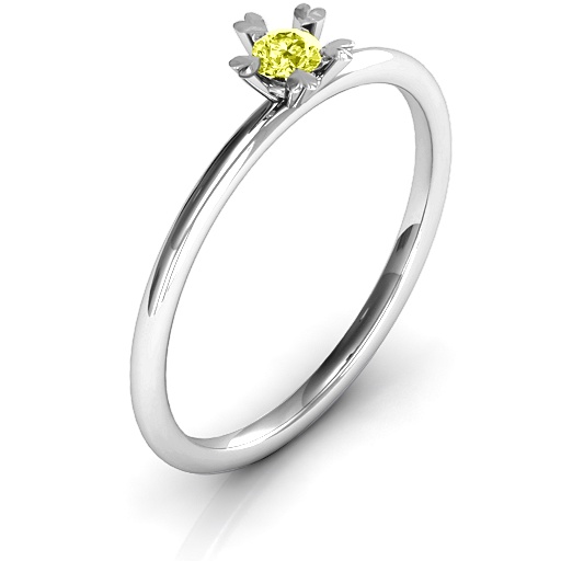 Yaffie ™ Custom Made Personalised Stackr Ring with Hugging Heart Stone