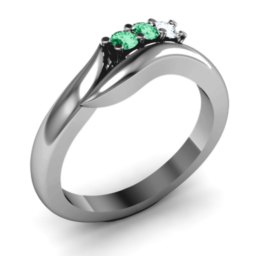Yaffie ™ Custom Made Personalised Three Stone Single Bypass Ring