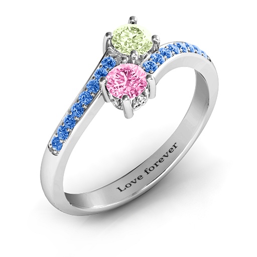 Yaffie™ Custom Two Stone Ring with Filigree Settings and Sparkling Accents - Personalised Design