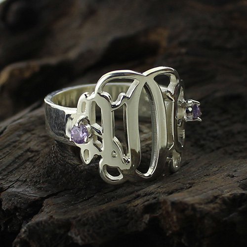 Yaffie ™ Custom Personalised Birthstone Monogram Rings for Women