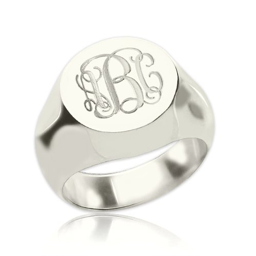 Yaffie ™ Custom Personalised Signet Ring with Engraved Monogram