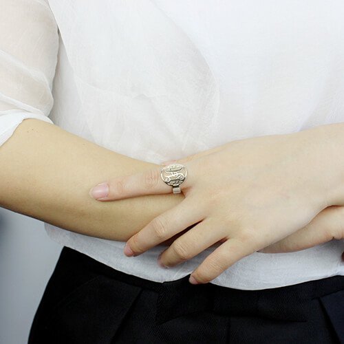 Yaffie ™ Custom Made Personalised Monogram Initial Ring with Cut Out Design