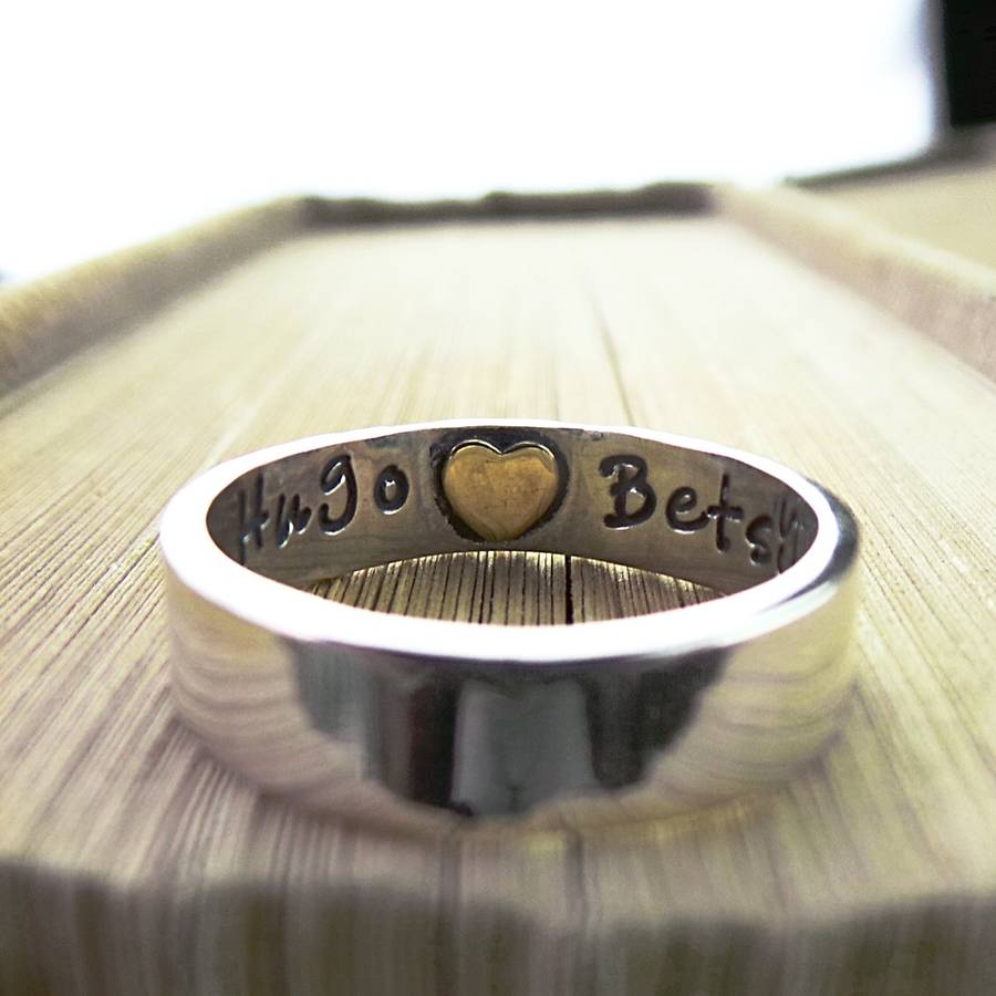 Yaffie ™ Custom Made Personalised Ring with Heart Imprint