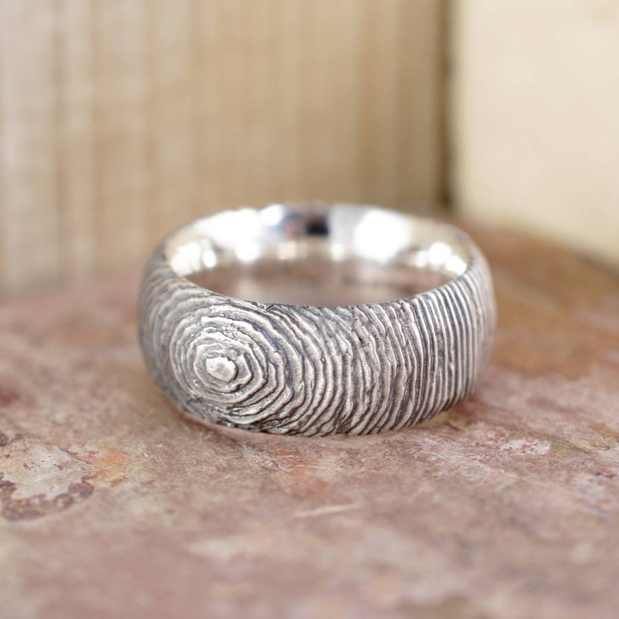 Bague en ardoise argentée
