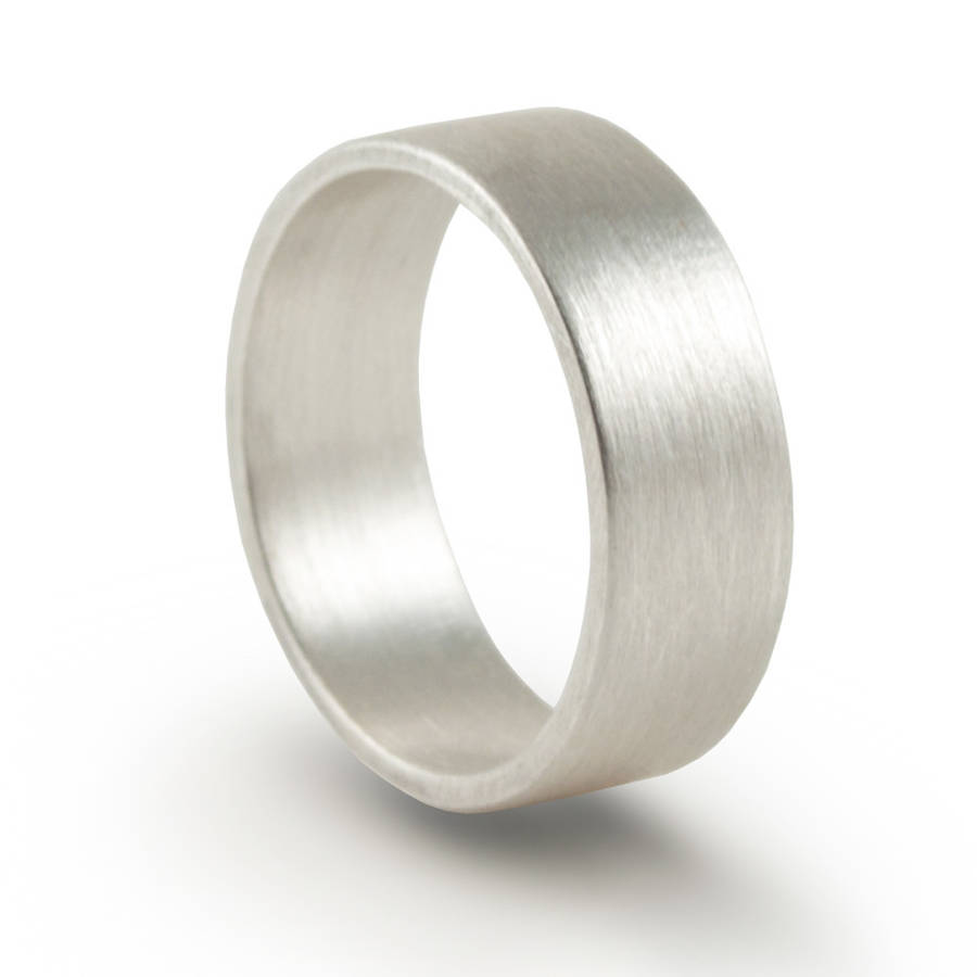 Yaffie ™ Customised Oxidized Flat Wedding Band Ring - Personalised for You